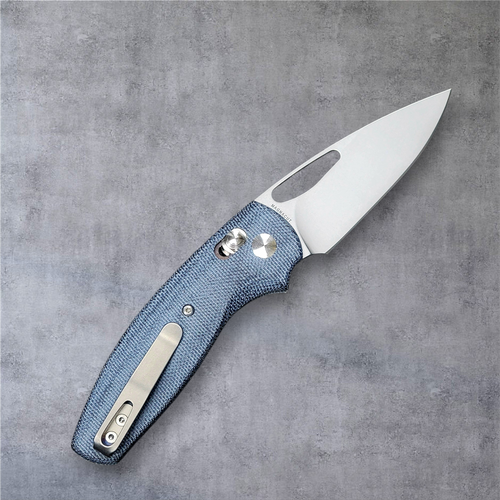 TRM Blue Denim Micarta 3D Bulldog With Magnacut Blade-Made In USA