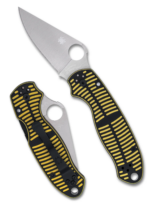 Spyderco Para 3 Salt Compression Lock Knife Yellow/Black G-10 (3" Satin) C223GBKYLMCP