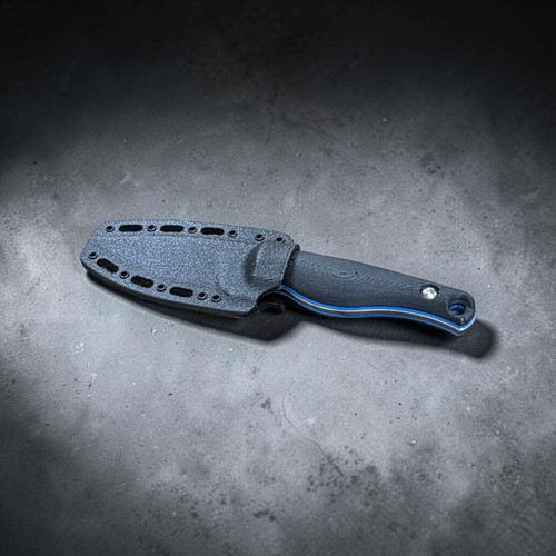 Creely Blades Mako Magnacut Black/Blue 3D Printed Scales With Kydex Sheath