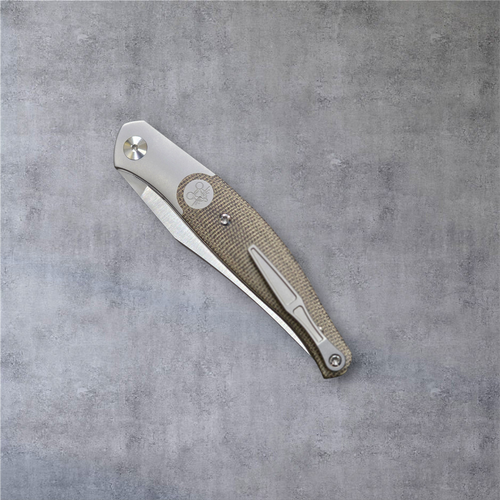 Previously Owned Giant Mouse GM7-M390 & Gorgeous Green Canvas Micarta 