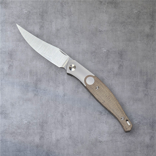 Previously Owned Giant Mouse GM7-M390 & Gorgeous Green Canvas Micarta 