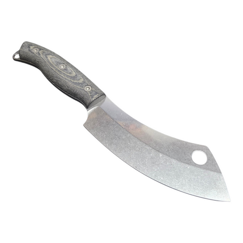 White River Knife & Tool Camp Cleaver Black & Olive Drab Linen Micarta WRCC55-LBO