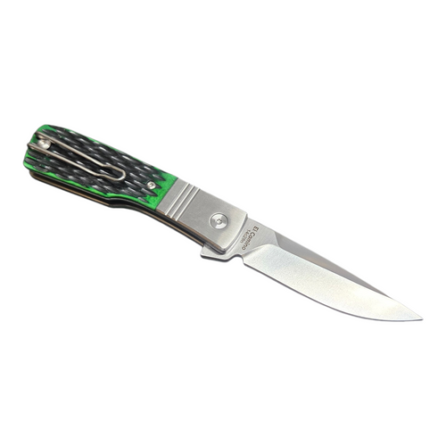 Finch Knives El Camino EL385 Clover Green Jigged Bone 14C28N