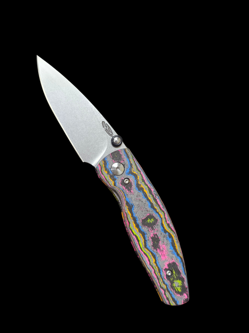 TRM Neutron 2 Liner Lock 80's Camo Carbon 3D Contoured Smooth Scales - MagnaCut Blade - Made In USA