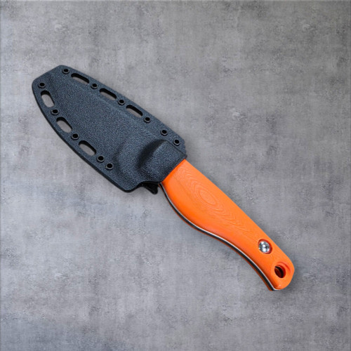 Creely Blades Mako Magnacut Orange 3D Printed Scales Kydex Sheath 
