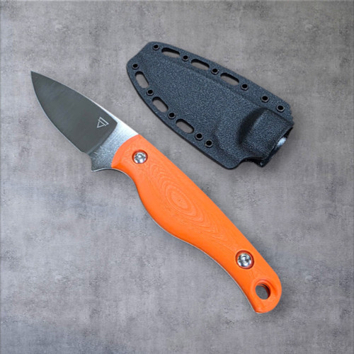 Creely Blades Mako Magnacut Orange 3D Printed Scales Kydex Sheath 