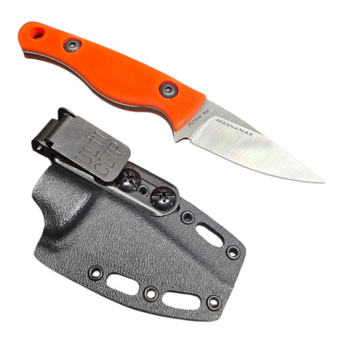 Creely Blades Minnow Magnamax Blade Orange 3D Printed Scales Kydex Sheath