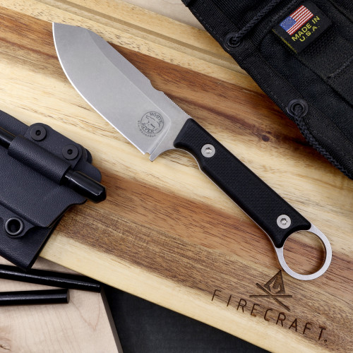 White River Knife & Tool Firecraft 3.5 Black Textured G10 Magnacut