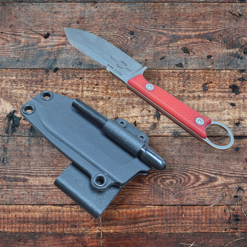 Pre-Owned White River Knife & Tool Firecraft 3.5 Pro Red Textured G10 S35VN
