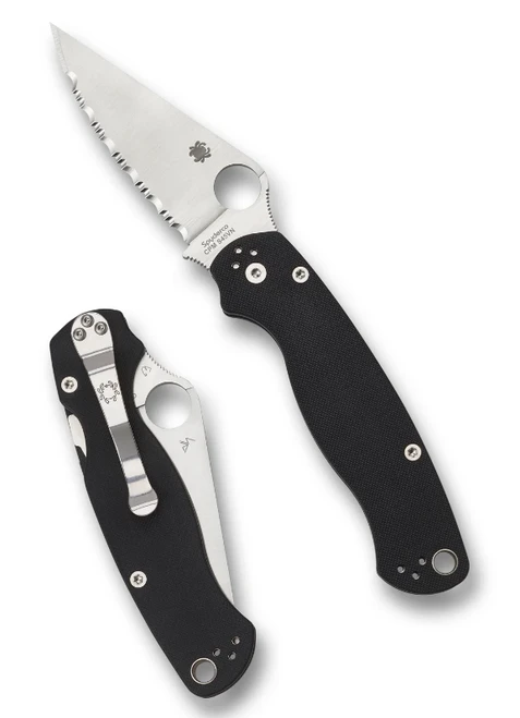 Spyderco Paramilitary 2 Knife G-10 (3.4" Satin Full Serr) C81GS2