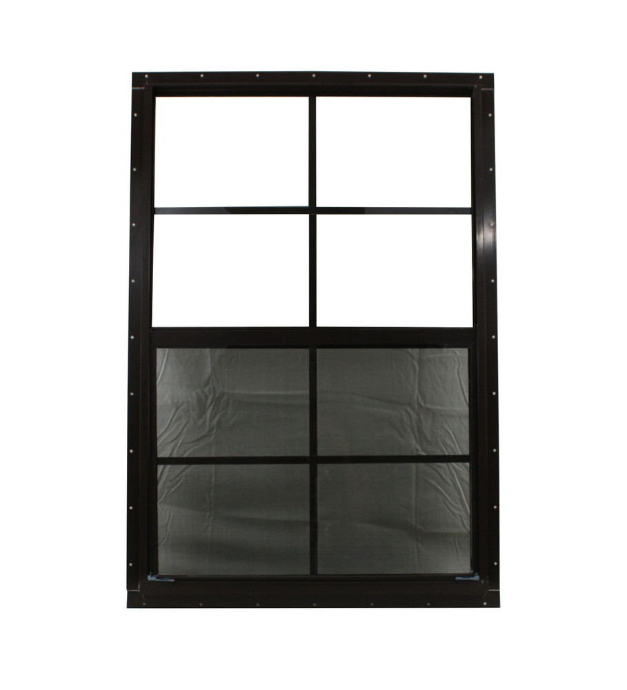 24" x 36" Brown Flush Shed Window with Safety Glass
