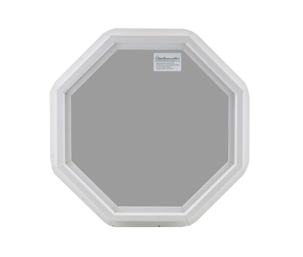 Double Pane 20" Octagon Tempered Low E Vinyl Window 
