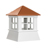 21" Vinyl Window Cupola with Hip Roof with Copper Cap