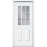 30" x 72" Fiberglass Door with 9-Lite Window Insert single Door