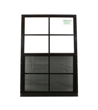24" x 36" Brown J-Channel Shed Window with Safety Glass