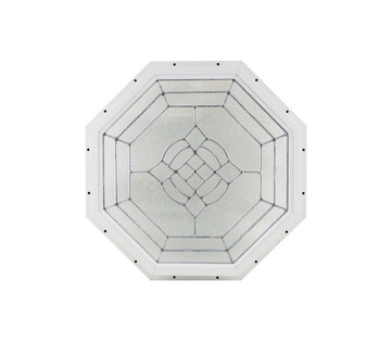 18" White J-Channel Cut Glass Octagon