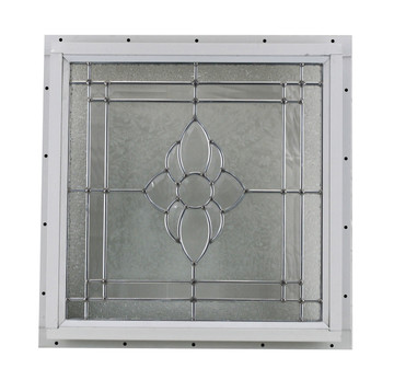 16" x 16" Decorative Cut Glass J-Channel Mount Window