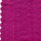 Trident Embroidered Cotton in Fuchisia