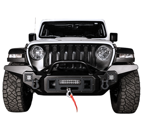 2018 - 2023 Jeep Wrangler Winch Front Bumper - 10" Light Bar Compatible