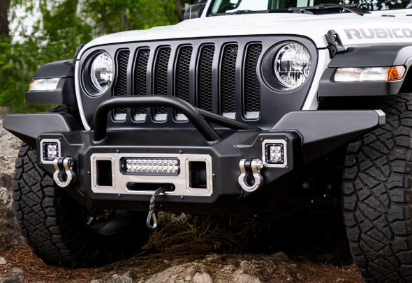 2018 - 2023 Jeep Wrangler Front Bumper - 10" Dual Row Light Bar Compatible