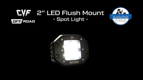 2" LED Flush Mount Spot Light Lit