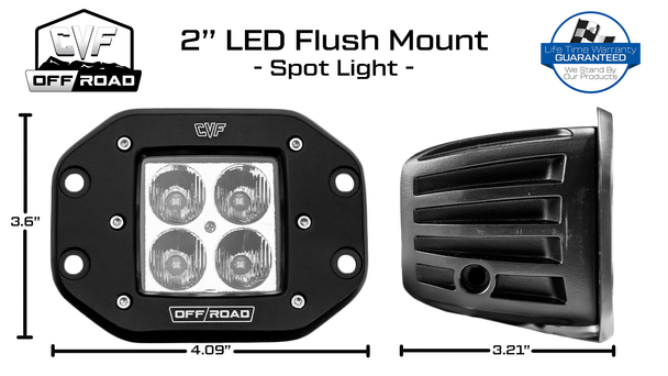 2" LED Flush Mount Spot Light dimensions