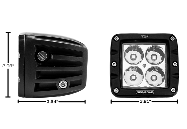 2" LED Pod Mount Flood Light Dimensions