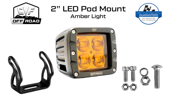 2" LED Pod Mount Amber Flood Light