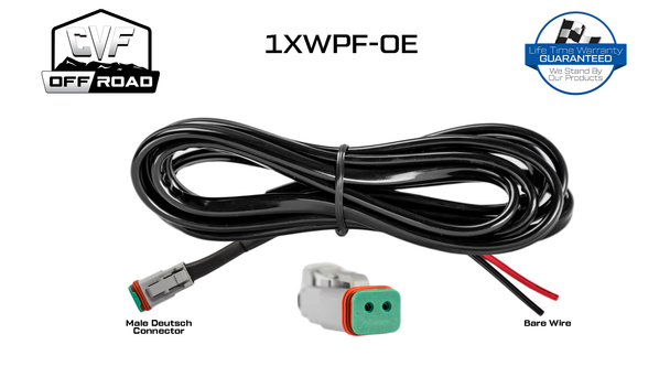 1 Male to Open End - Deutsch Connector - 8 Foot