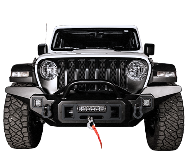 2018 - 2023 Jeep Wrangler Winch Front Bumper - 10" Light Bar Compatible 2018 - 2023 Jeep Wrangler Winch Front Bumper - 10" Light Bar Compatible