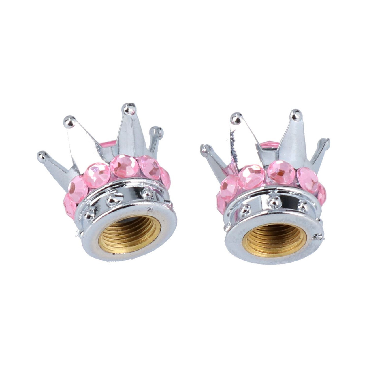 Details about   Pink Crown Valve Caps Wheel Tyre Dust Cap Air Stem Cover Bike Cycle Car Vehicle 
