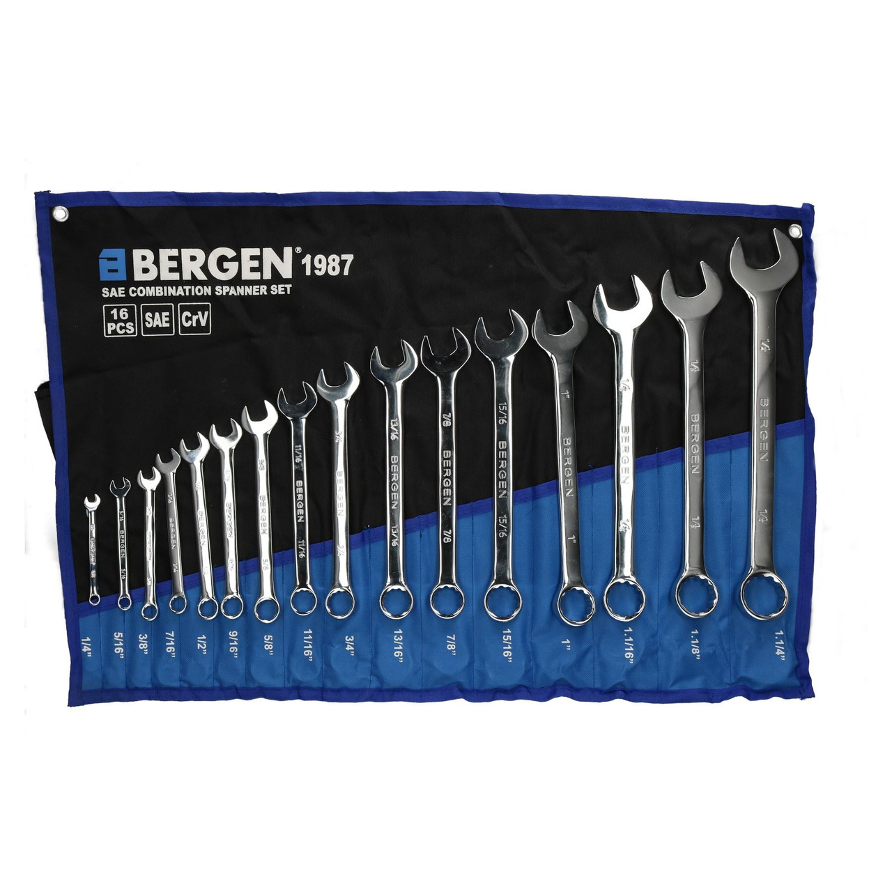 Imperial AF SAE Combinations Spanners Wrenches 1/4” 1-1/4” 16pc Set Bergen 
