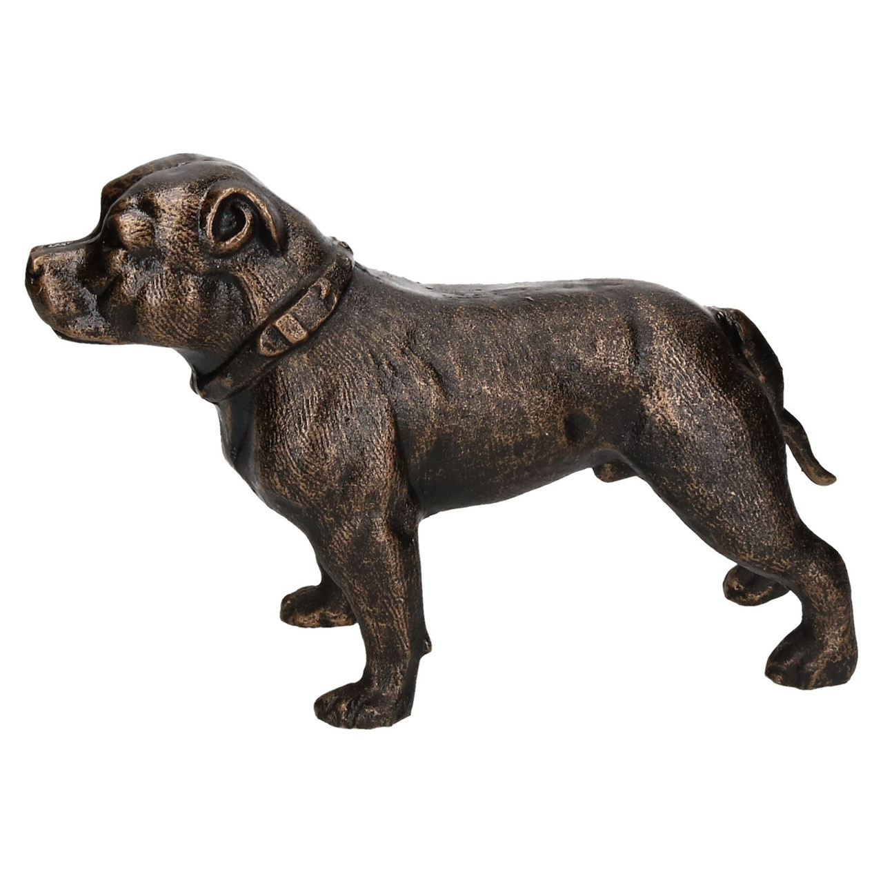 Lying Pit Bull Terrier Dog Cast Iron Statue Figure Trophy Ornament Sculpture 