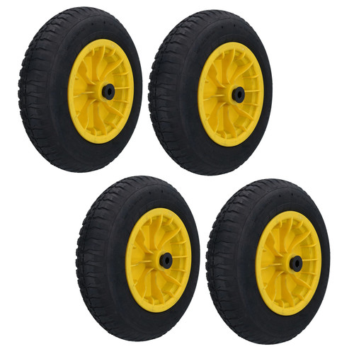 CART WHEEL WITH 1/2" BORE TROLLEY NEW YELLOW 6" TRUCK 