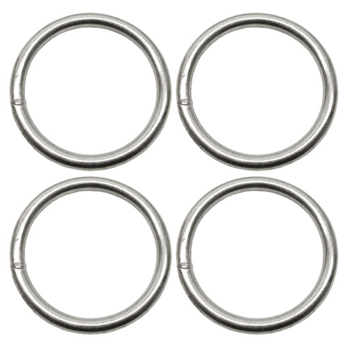 8mm x 50mm Steel Round O Rings Welded Zinc Plated 4 Pack DK36 