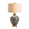 Noah Glass & Metal Table Lamp with Oatmeal Linen Shade