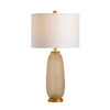 Manhattan Glass & Metal Table Lamp with White Linen Shade
