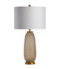 Manhattan Glass & Metal Table Lamp with White Linen Shade