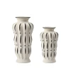 Multi-Leaf Ceramic Vases in Ivory & Black