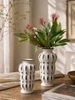 Multi-Leaf Ceramic Vases in Ivory & Black