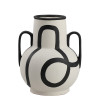 Primo Ceramic Vase in Ivory & Black - 29 x 27 x 24cm