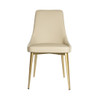 Alora Dining Chair in Cream PU & Cream Woven Fabric