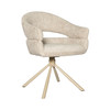 Trivoli Ivory Dining Chair with Oatmeal Fabric Upholstery