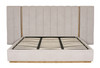 Anderson Bed in Barley Fabric with Messmate Timber Detail