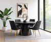 Artiss Black Extension Dining Suite with 4 Lucy Black PU Chairs