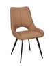 Artiss Dining Chair in Caramel PU with Black Tapered Metal Legs