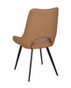 Artiss Dining Chair in Caramel PU with Black Tapered Metal Legs