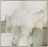 Sage Dream II Hand Painted Canvas with Washed Natural Frame - 82.5 x 82.5 x 4.5cm