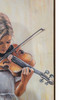 Violinist Hand Painted Canvas with Walnut Frame - 82.5 x 122.5 x 4.5cm