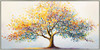 Tree of Life Print on Canvas with Champagne Frame - 182.5 x 92.5 x 4.5cm